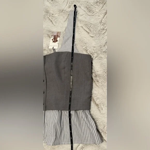 Sincerely Jules Striped Gray Bustier Corset Combination Top - Picture 6 of 12